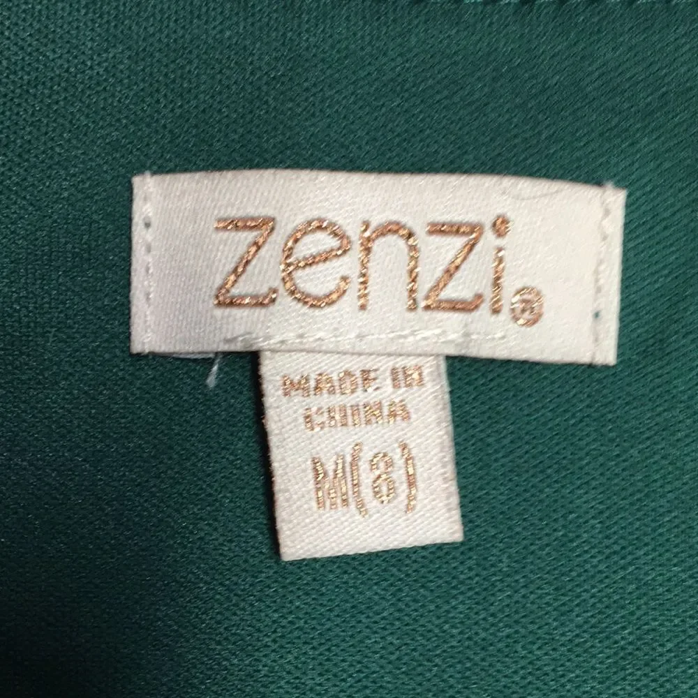 Zenzi Emerald Green Floral Tulle Dress